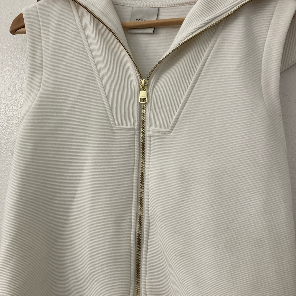 Varley Cream Ribbed Zip-Up Vest Small - Picture 2 of 6